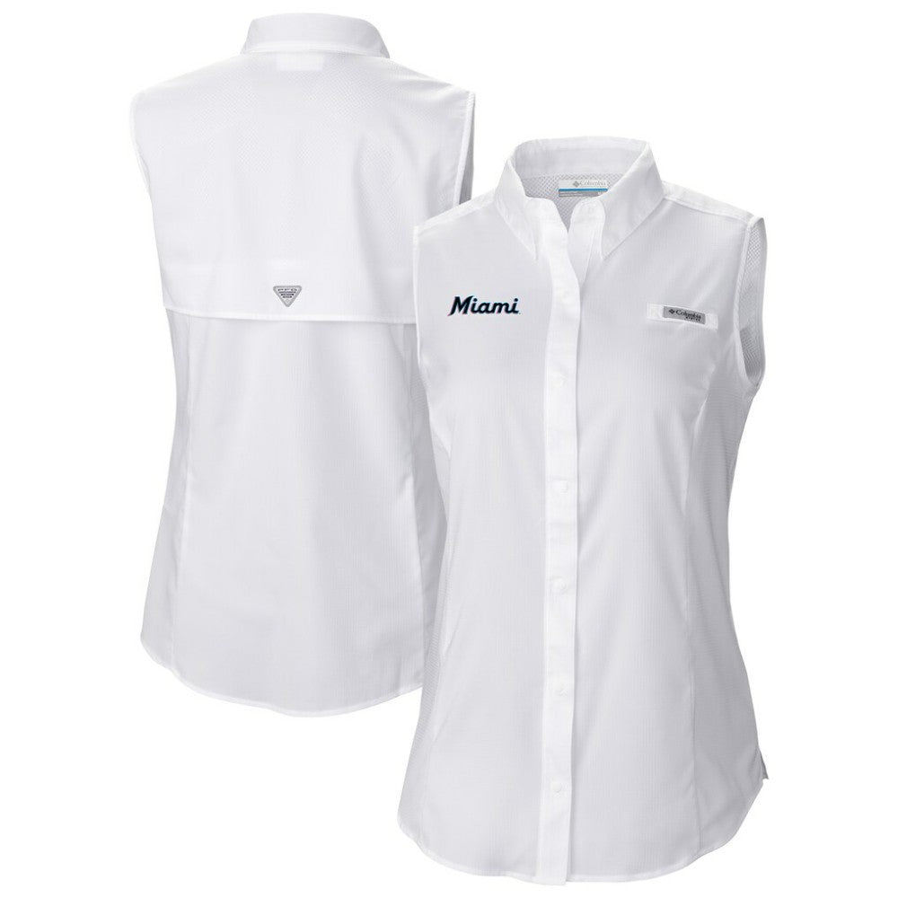 Miami Marlins Columbia Women's Tamiami Sleeveless Shirt | MLB Sale