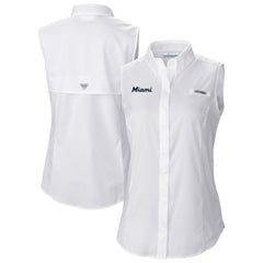 Miami Marlins Columbia Women's Tamiami Sleeveless Shirt | MLB Sale