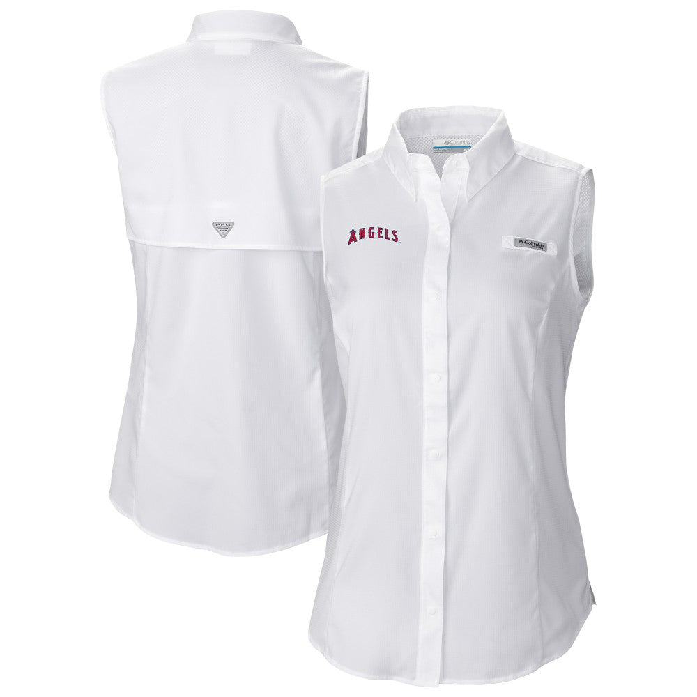 Los Angeles Angels Columbia Women's Tamiami Sleeveless Shirt | MLB Online