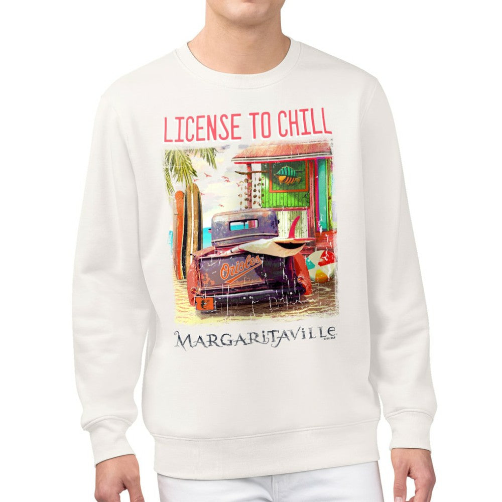 Baltimore Orioles Margaritaville License to Chill Fleece Sweatshirt | MLB Shop