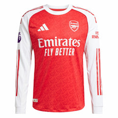William Saliba Arsenal 2025/26 Home Long Sleeve Player Jersey Red - Adidas