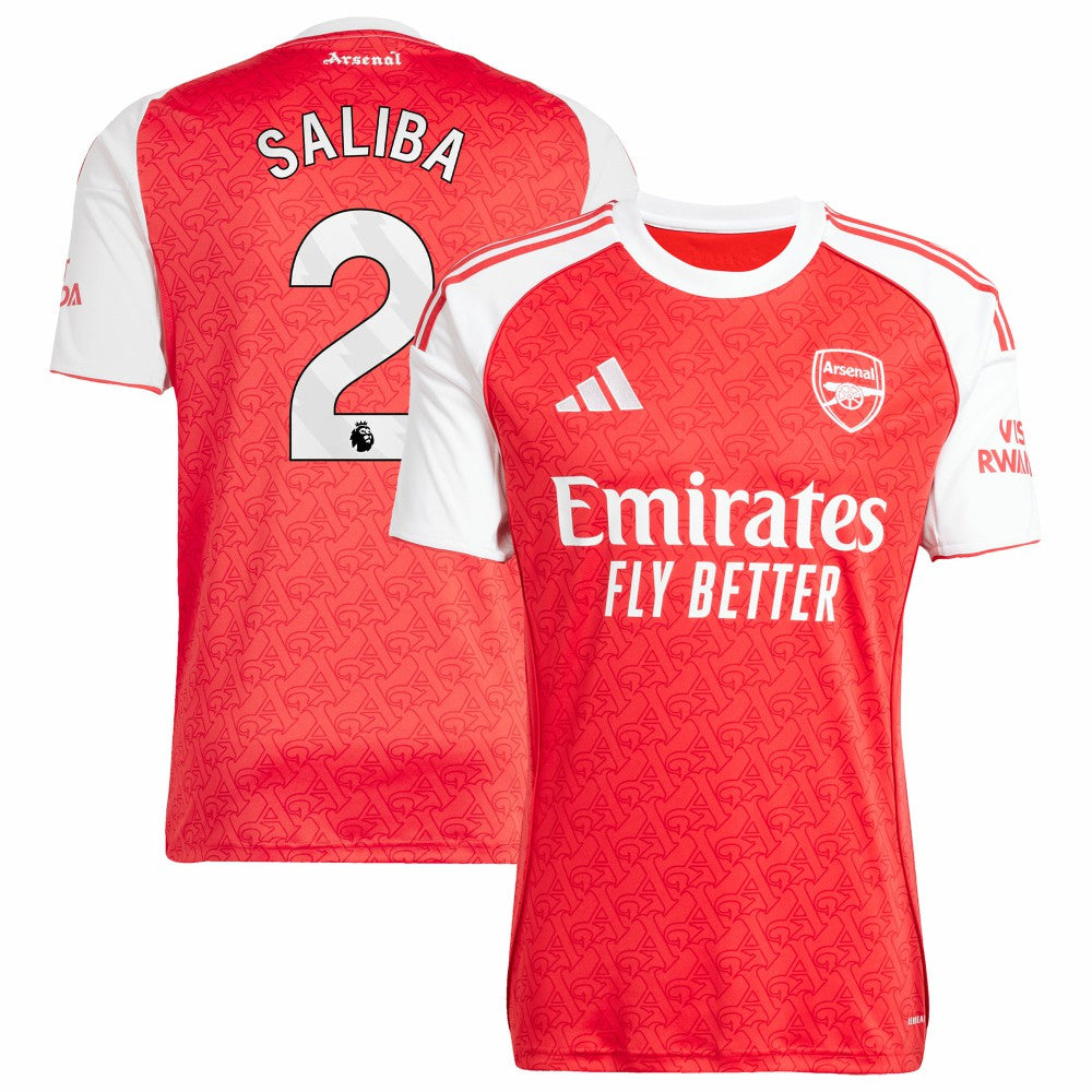 William Saliba Arsenal 2025/26 Home Replica Player Jersey Red - Adidas