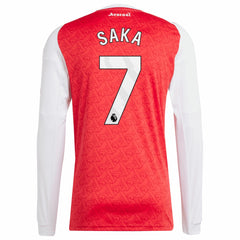 Bukayo Saka Arsenal 2025/26 Home Replica Long Sleeve Player Jersey Red - Adidas