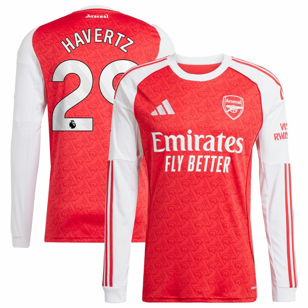 Kai Havertz Arsenal 2025/26 Home Replica Long Sleeve Player Jersey Red - Adidas