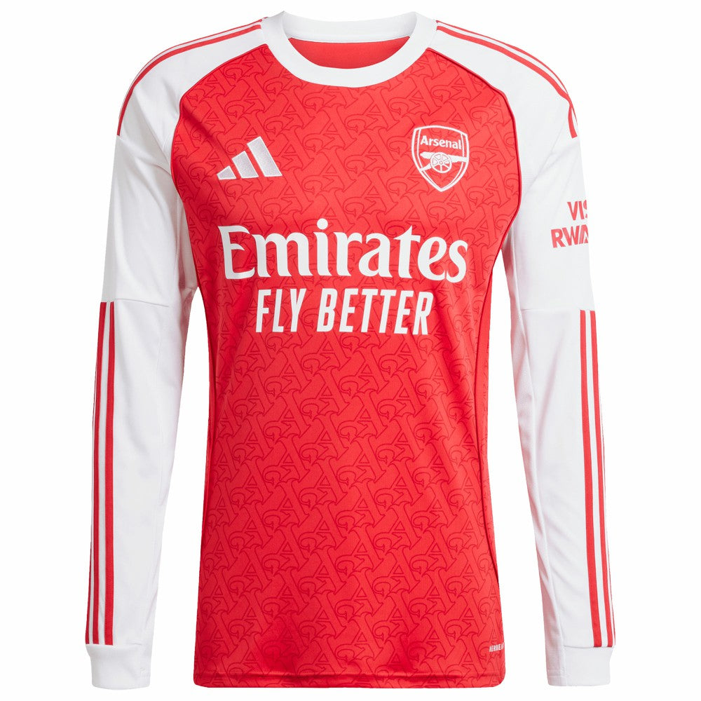 William Saliba Arsenal 2025/26 Home Replica Long Sleeve Player Jersey Red - Adidas