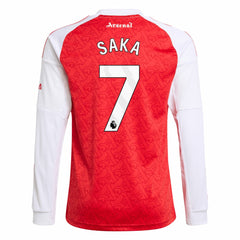 Bukayo Saka Arsenal Youth 2025/26 Home Replica Long Sleeve Player Jersey Red - Adidas