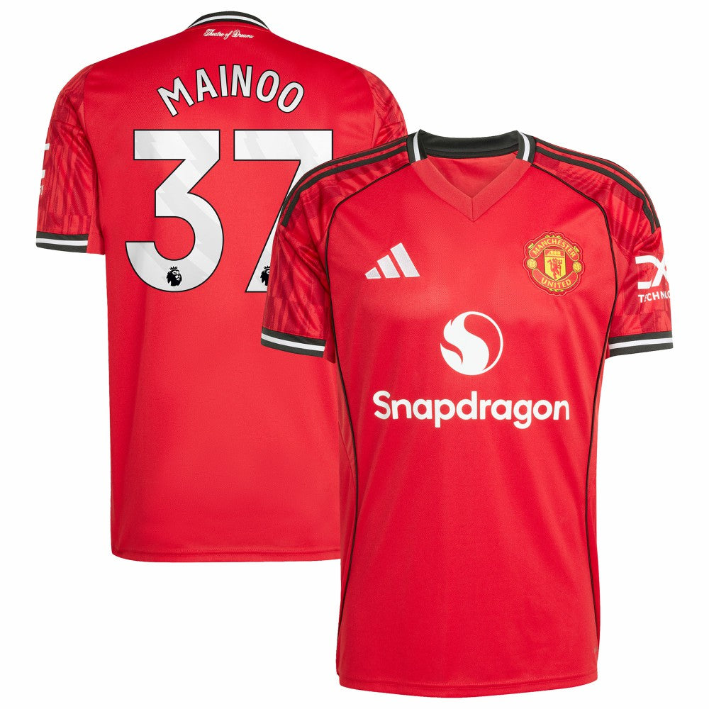 Kobbie Mainoo Manchester United Home 2025/26 Replica Player Jersey Red - Adidas
