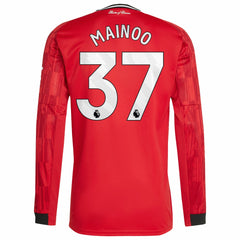 Kobbie Mainoo Manchester United Home 2025/26 Replica Player Long Sleeve Jersey Red - Adidas