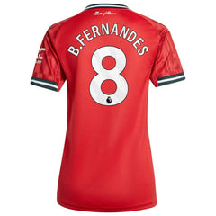 Bruno Fernandes Manchester United Women's Home 2025/26 Replica Player Jersey Red - Adidas