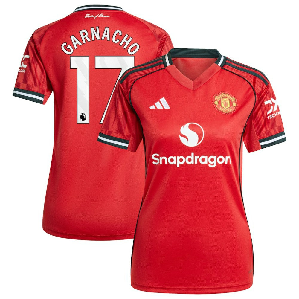 Alejandro Garnacho Manchester United Women's Home 2025/26 Replica Player Jersey Red - Adidas
