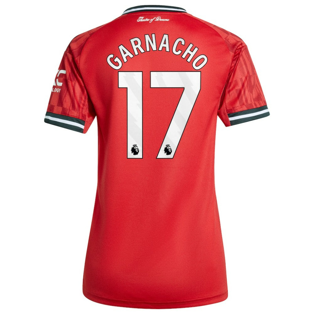 Alejandro Garnacho Manchester United Women's Home 2025/26 Replica Player Jersey Red - Adidas