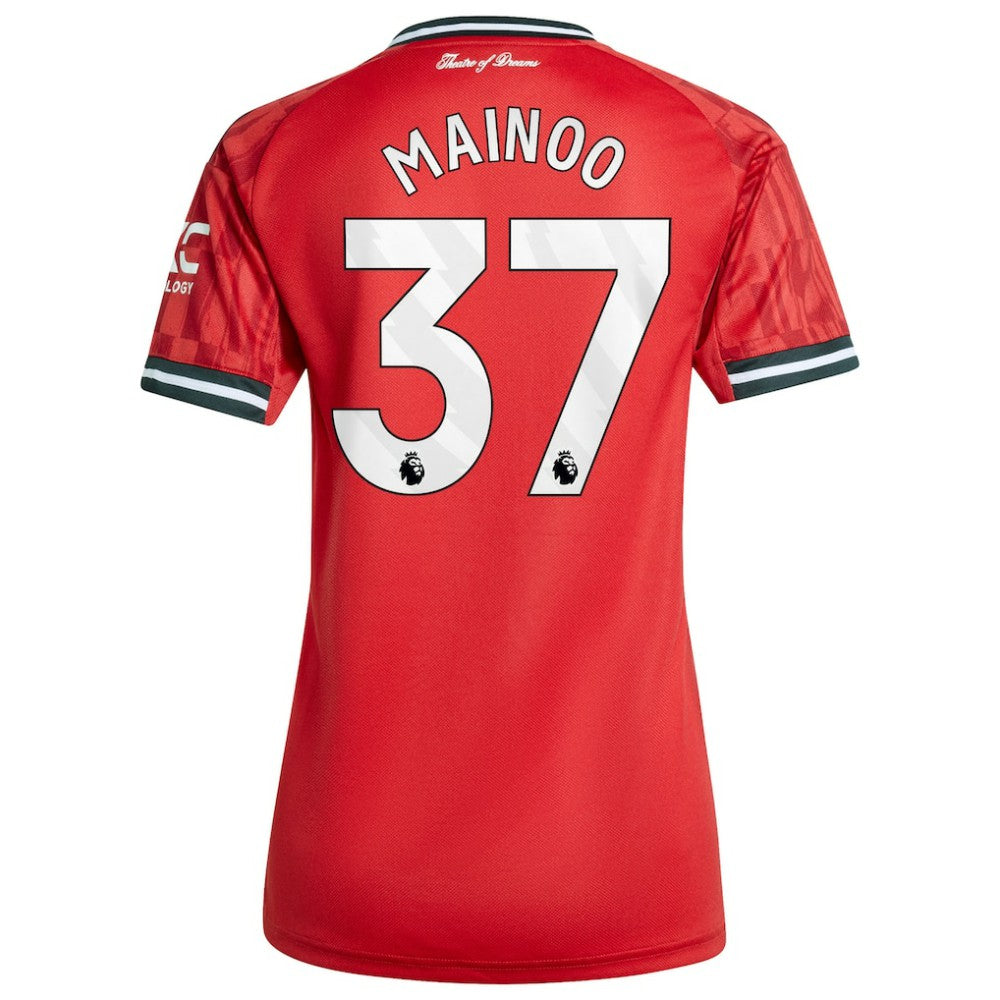 Kobbie Mainoo Manchester United Women's Home 2025/26 Replica Player Jersey Red - Adidas