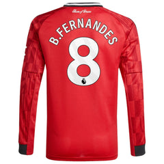 Bruno Fernandes Manchester United Youth Home 2025/26 Replica Player Long Sleeve Jersey Red - Adidas