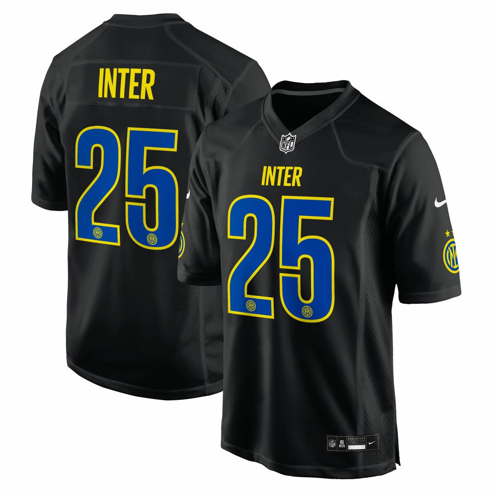 Inter Milan 2025 Soccer x NFL Game Jersey Black - Nike
