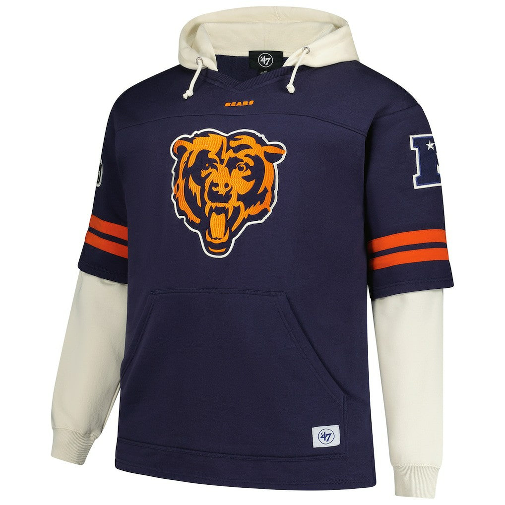 Chicago Bears 47 brand '47 Big & Tall Split Zone Cornerback V-Neck Hoodie