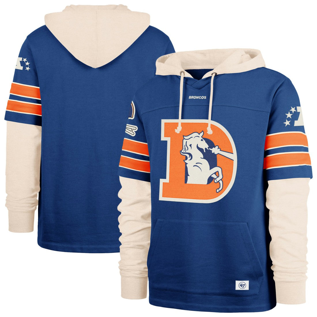 Denver Broncos 47 brand '47 Big & Tall Split Zone Cornerback Hoodie