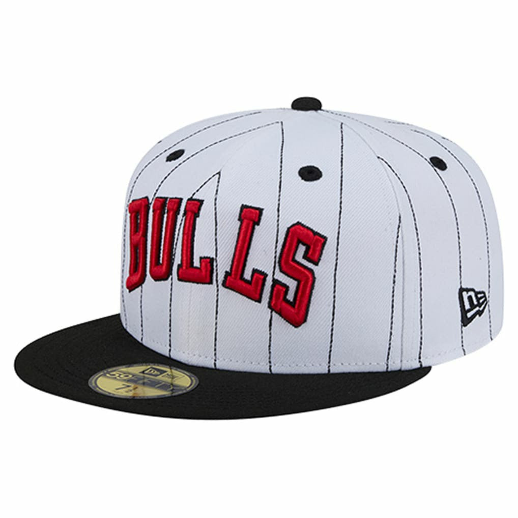 Chicago Bulls Wordmark Pinstripe 59FIFTY Fitted Hat New