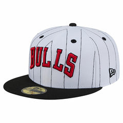 Chicago Bulls Wordmark Pinstripe 59FIFTY Fitted Hat New