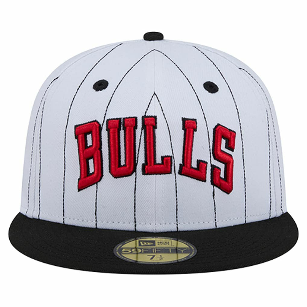 Chicago Bulls Wordmark Pinstripe 59FIFTY Fitted Hat New