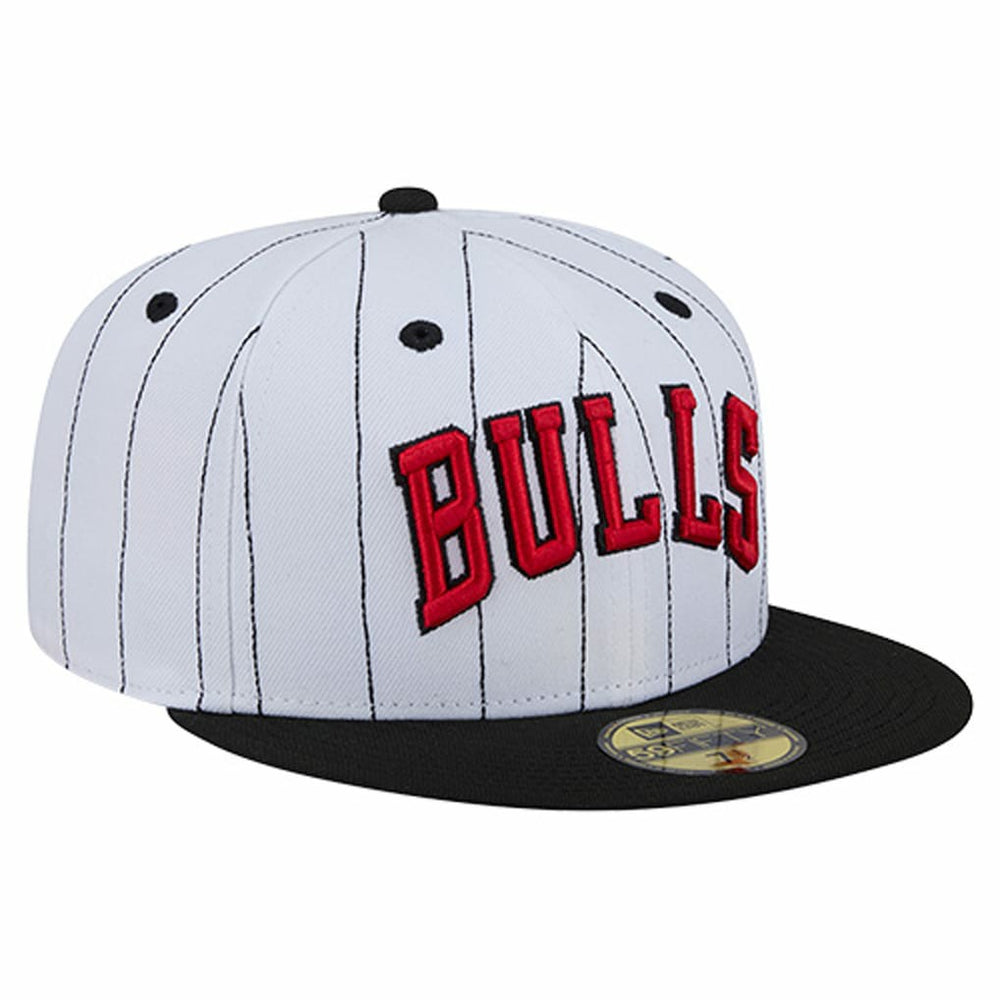 Chicago Bulls Wordmark Pinstripe 59FIFTY Fitted Hat New