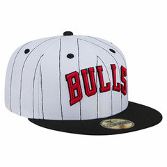 Chicago Bulls Wordmark Pinstripe 59FIFTY Fitted Hat New
