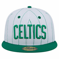 Boston Celtics Wordmark Pinstripe 59FIFTY Fitted Hat Discount
