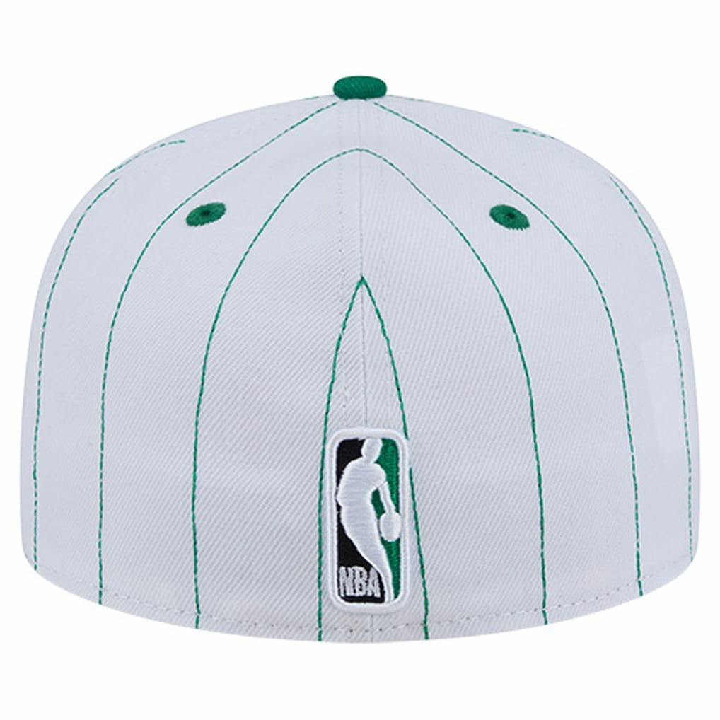 Boston Celtics Wordmark Pinstripe 59FIFTY Fitted Hat Discount