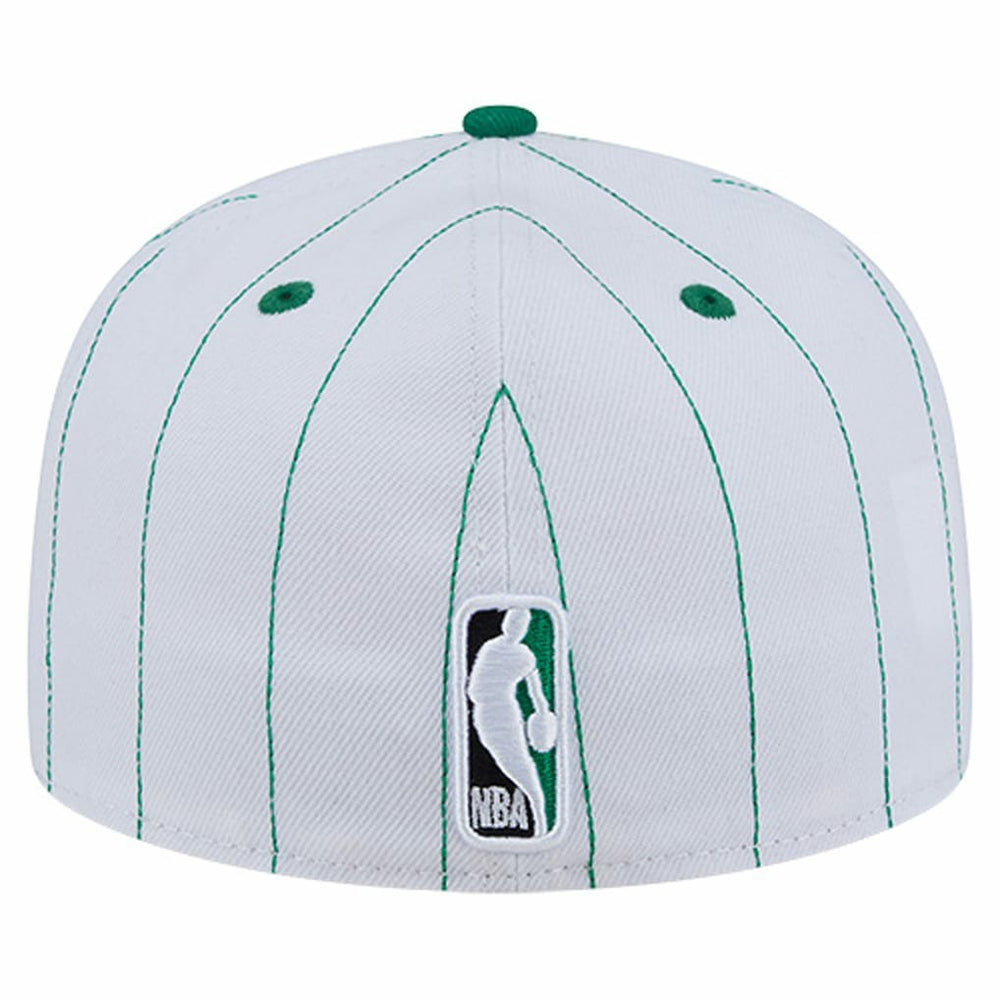 Boston Celtics Wordmark Pinstripe 59FIFTY Fitted Hat Discount