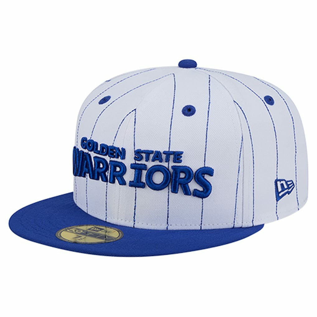 Golden State Warriors Wordmark Pinstripe 59FIFTY Fitted Hat sale Discount