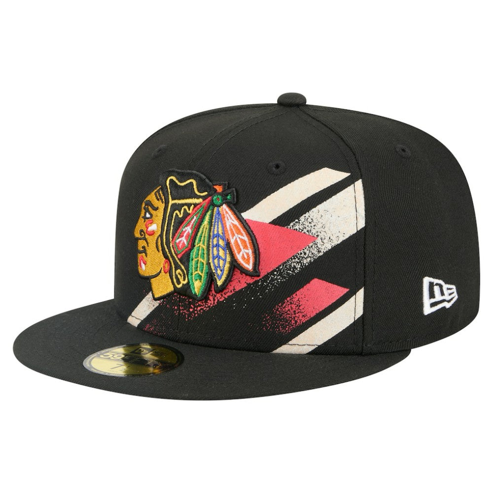 Chicago Blackhawks New Era Faded Lines 59FIFTY Fitted Hat Discount