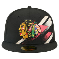 Chicago Blackhawks New Era Faded Lines 59FIFTY Fitted Hat Discount