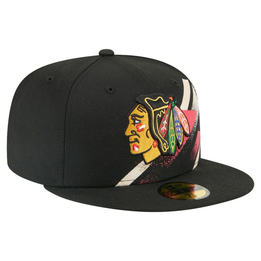 Chicago Blackhawks New Era Faded Lines 59FIFTY Fitted Hat Discount