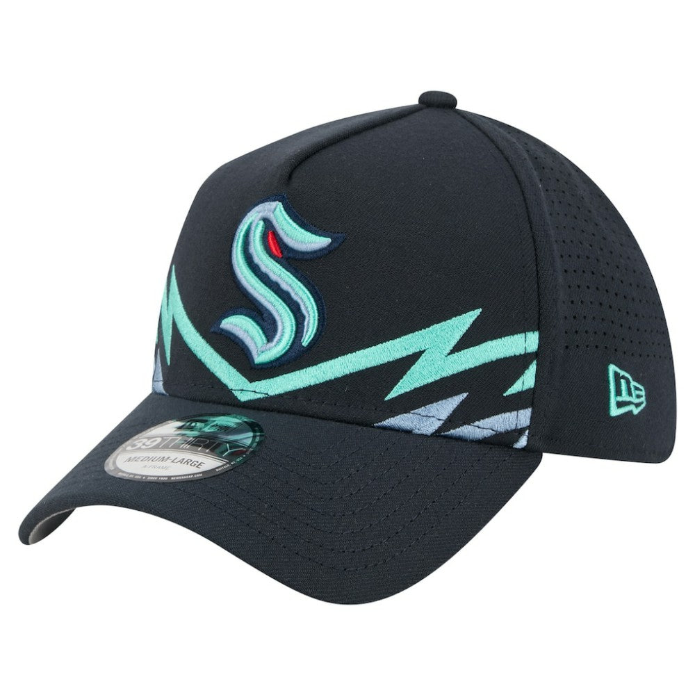 Seattle Kraken New Era Zig Zag 39THIRTY A-Frame Perforated Flex Hat Discount