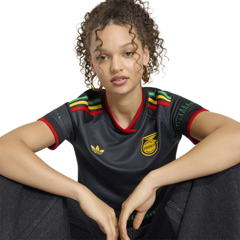 Jamaica National Team Women's 2026 Away Replica Jersey Black - Adidas