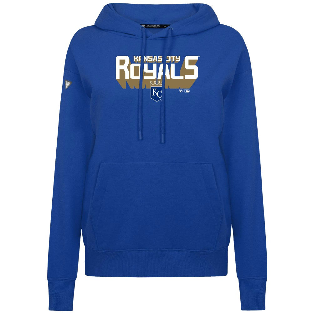 Kansas City Royals Levelwear Women's Adorn Retro 3D Pullover Hoodie | MLB Outlet