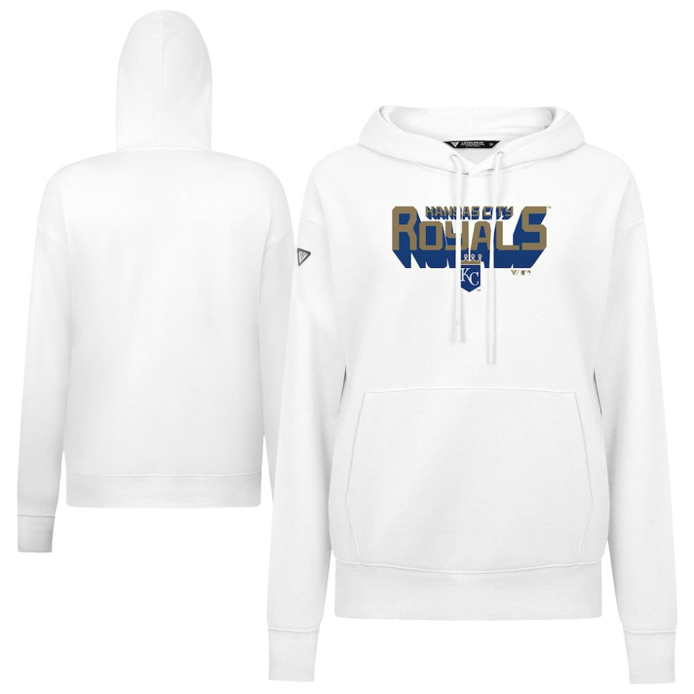 Kansas City Royals Levelwear Women's Adorn Retro 3D Pullover Hoodie | MLB New