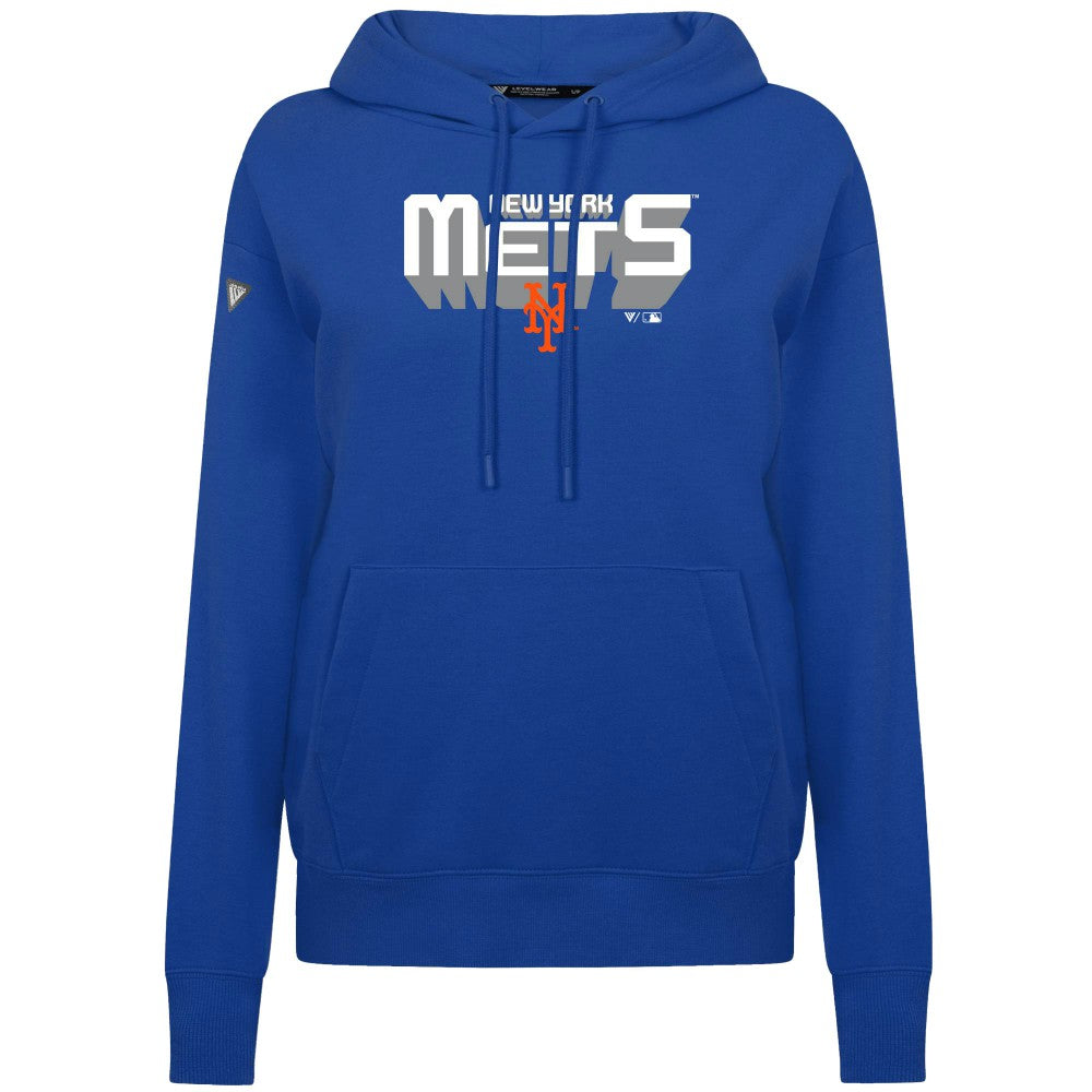 New York Mets Levelwear Women's Adorn Retro 3D Pullover Hoodie | MLB US