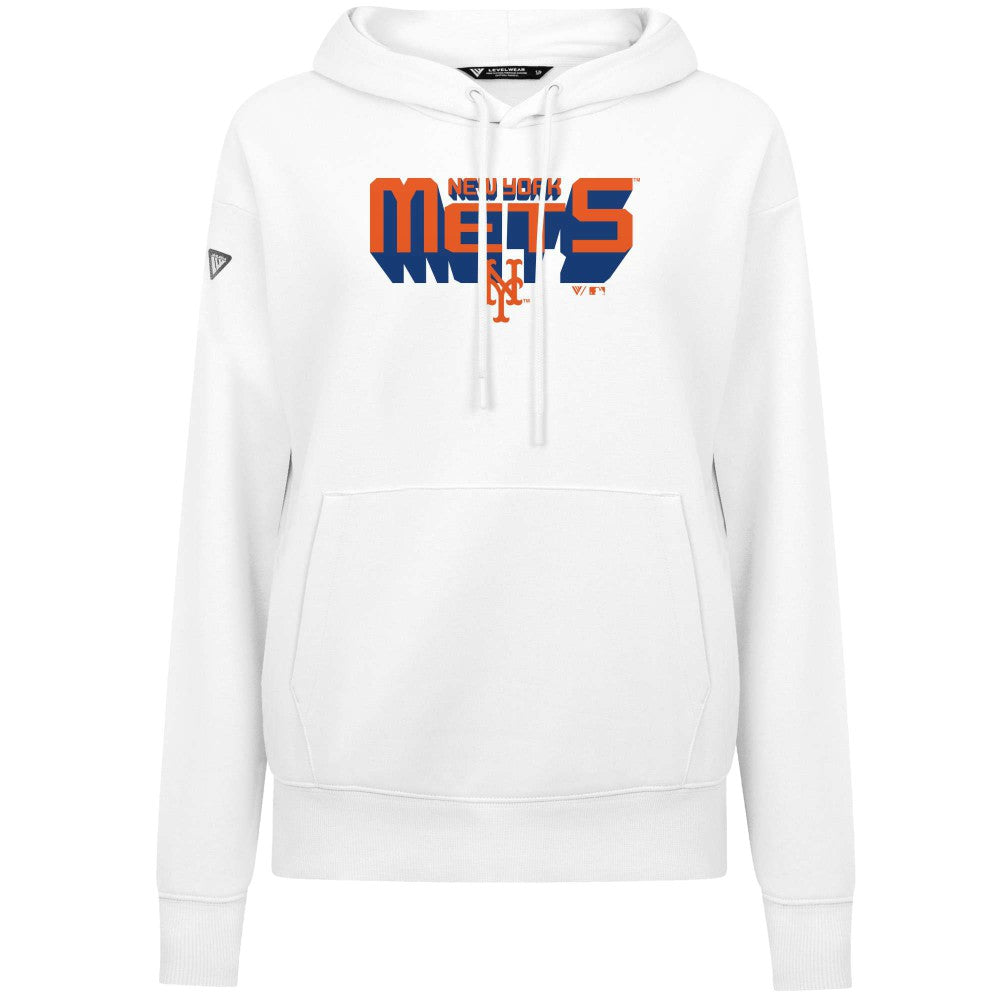 New York Mets Levelwear Women's Adorn Retro 3D Pullover Hoodie | MLB Near me