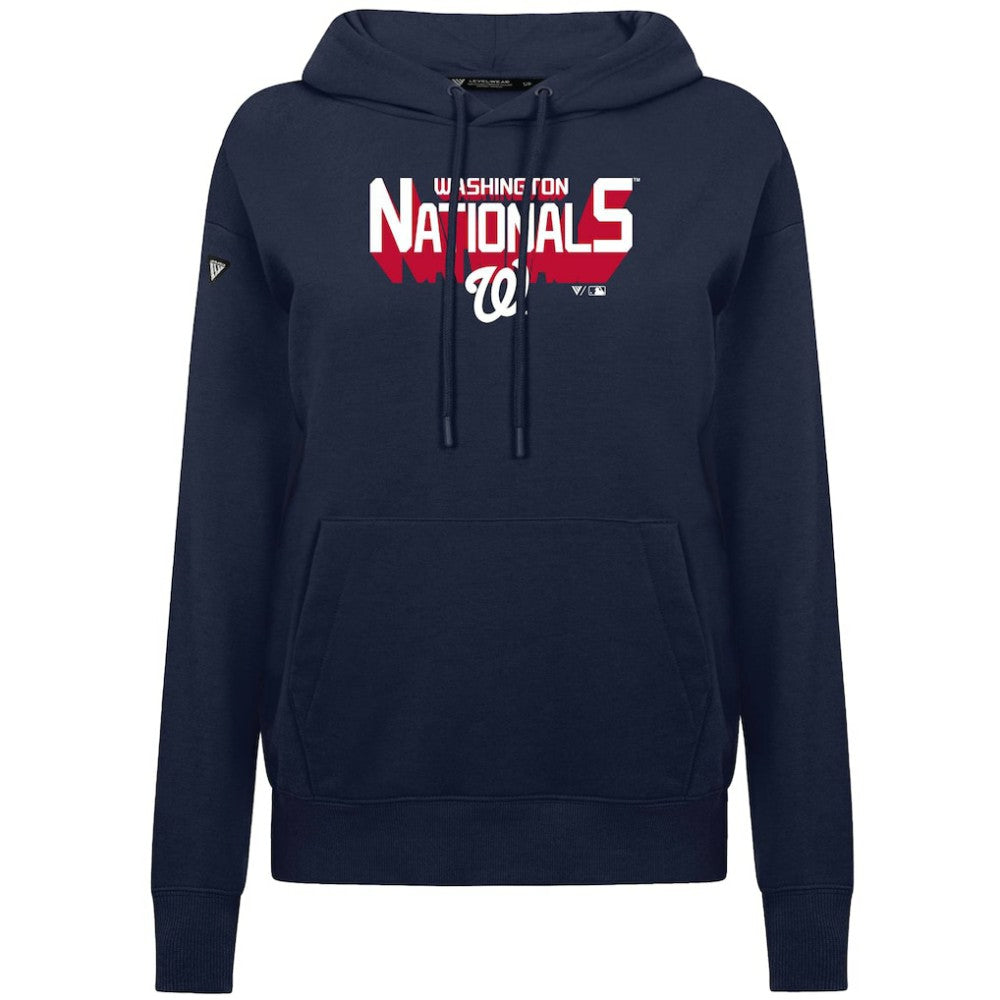 Washington Nationals Levelwear Women's Adorn Retro 3D Pullover Hoodie | MLB Shop