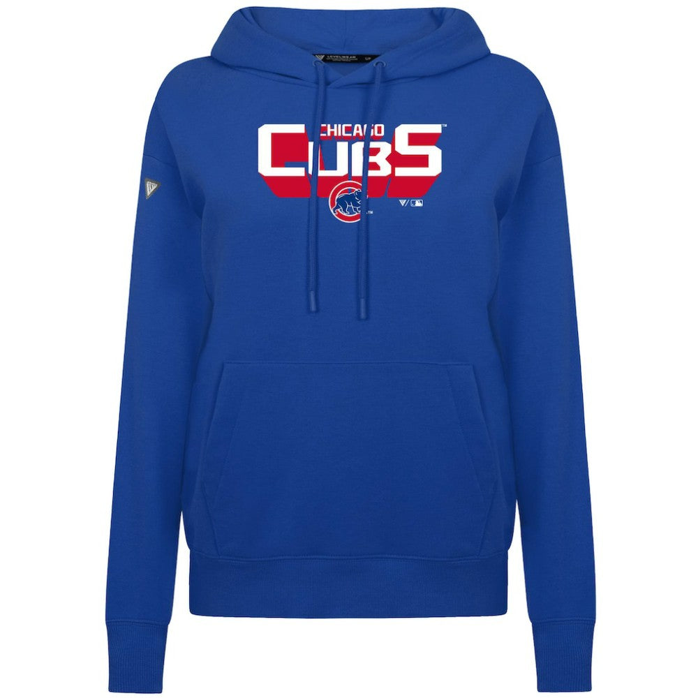 Chicago Cubs Levelwear Women's Adorn Retro 3D Pullover Hoodie | MLB New
