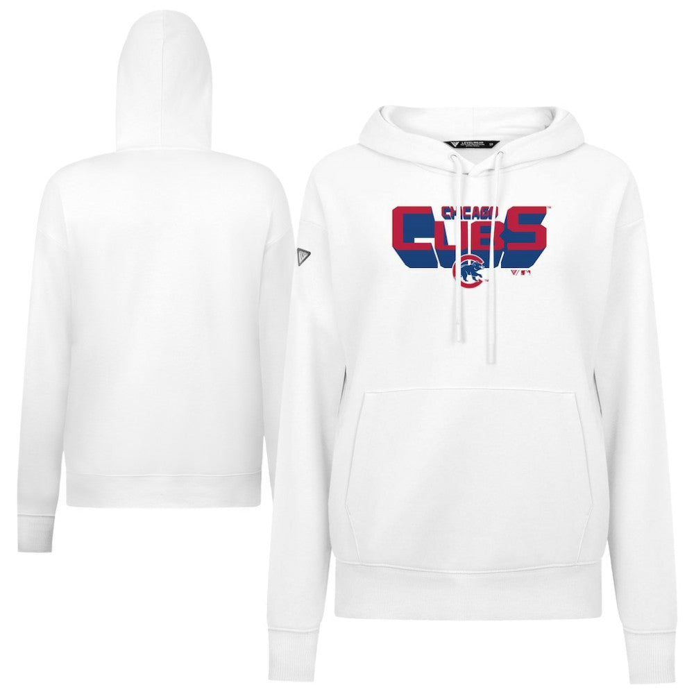 Chicago Cubs Levelwear Women's Adorn Retro 3D Pullover Hoodie | MLB Shop