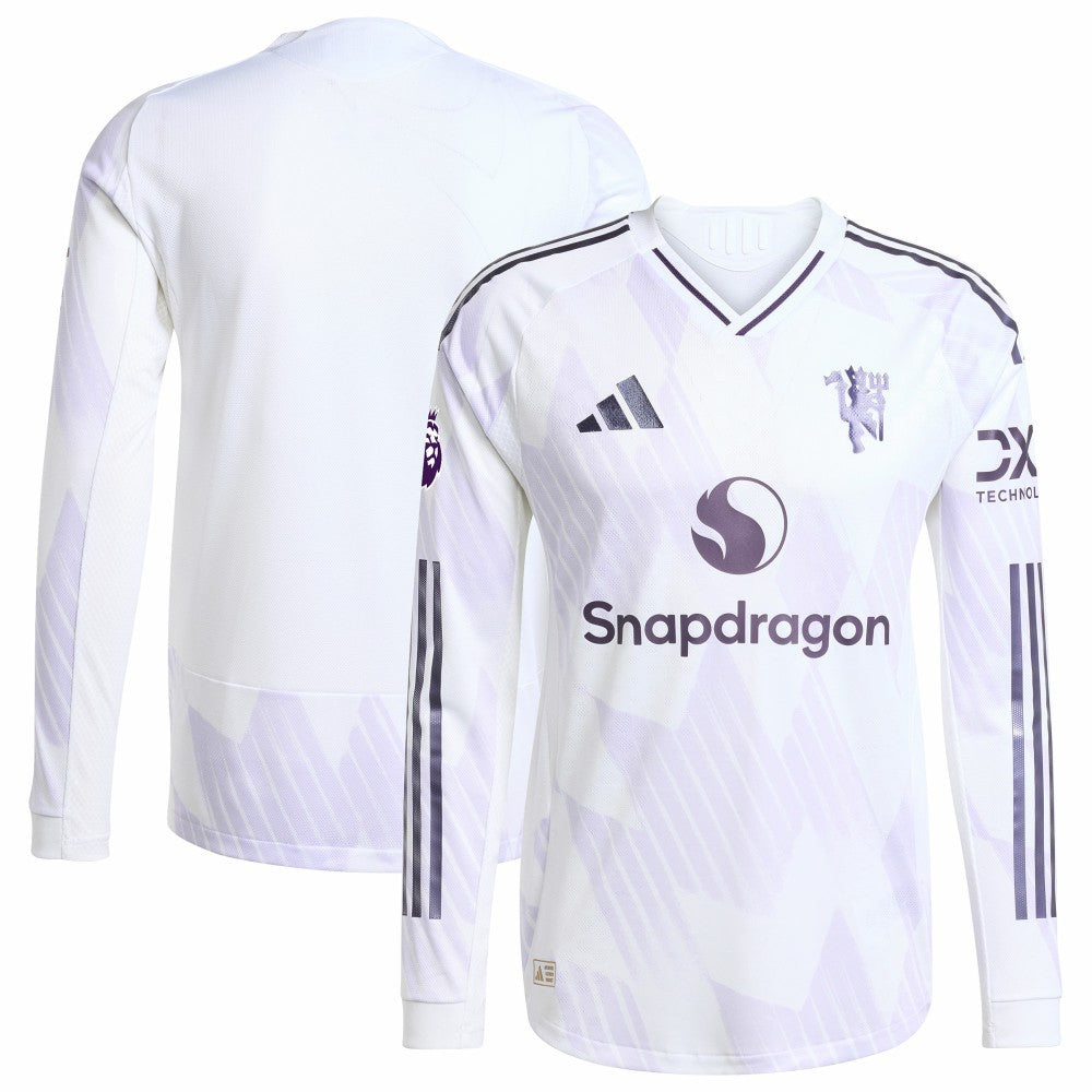 Manchester United 2025/26 Away Long Sleeve Jersey White - Adidas