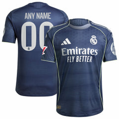 Real Madrid 2025/26 Away Custom Jersey Blue - Adidas