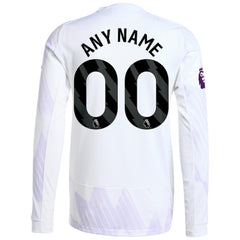 Manchester United 2025/26 Away Long Sleeve Custom Jersey White - Adidas