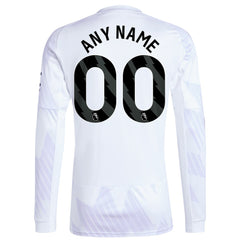 Manchester United 2025/26 Away Replica Long Sleeve Custom Jersey White - Adidas