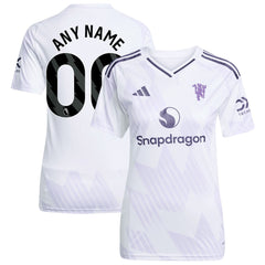 Manchester United Women's 2025/26 Away Replica Custom Jersey White - Adidas