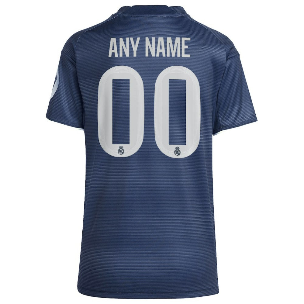 Real Madrid Women's 2025/26 Away Replica Custom Jersey Blue - Adidas