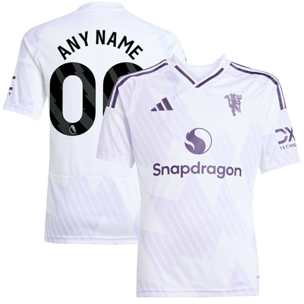 Manchester United Youth 2025/26 Away Replica Custom Jersey White - Adidas