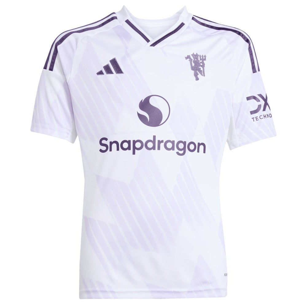 Manchester United Youth 2025/26 Away Replica Custom Jersey White - Adidas