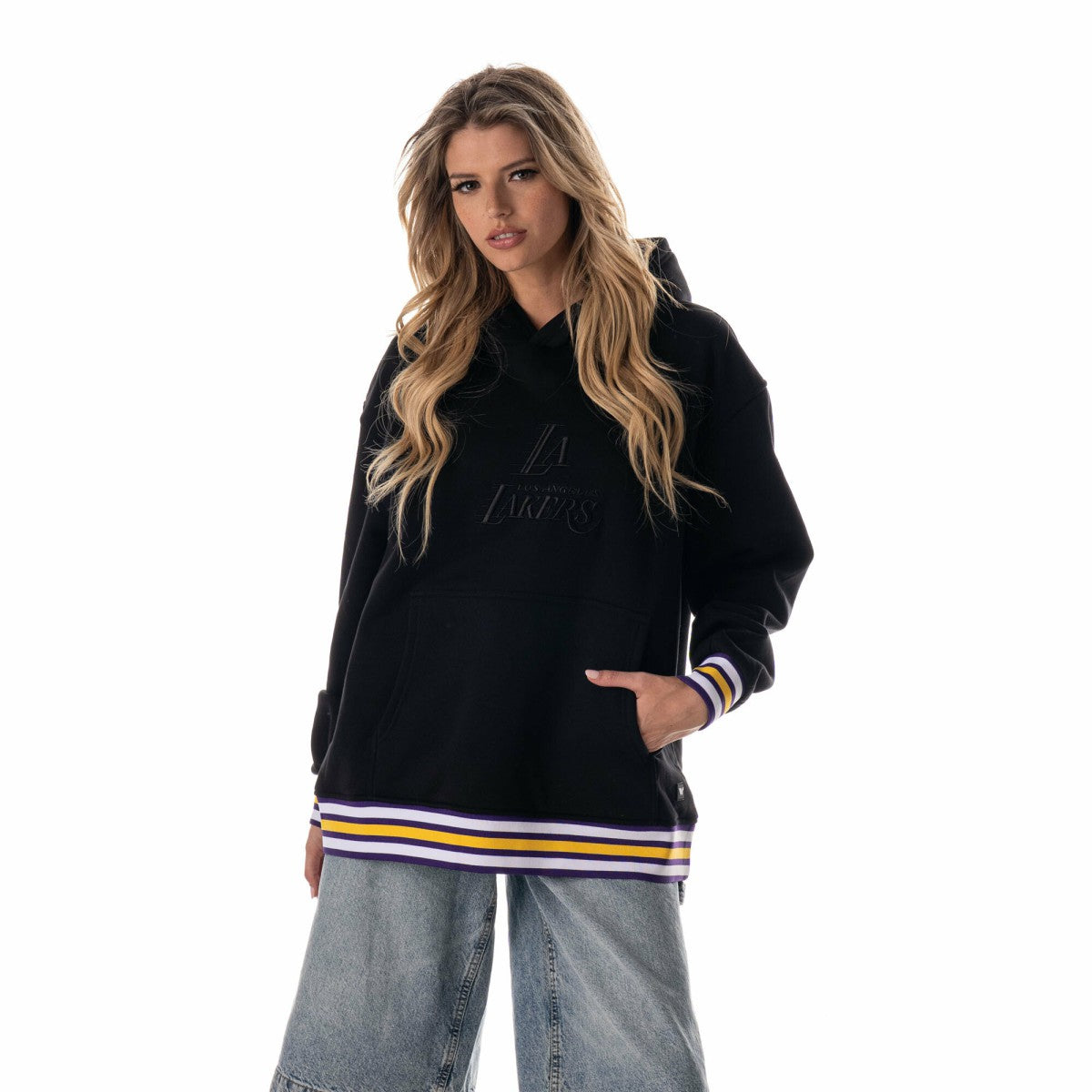 Los Angeles Lakers The Wild Collective Unisex Custom Rib Tonal Premium Hoodie Outlet